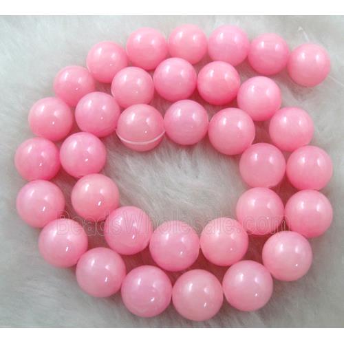 Round Jade beads, pink dye, stabile