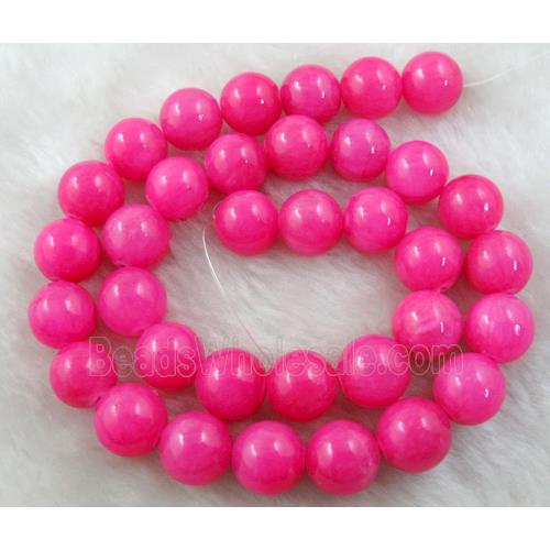 Natural Honey Jade Beads Smooth Round Red Dye