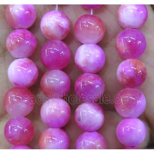 Persia jade bead, round, stabile, purple