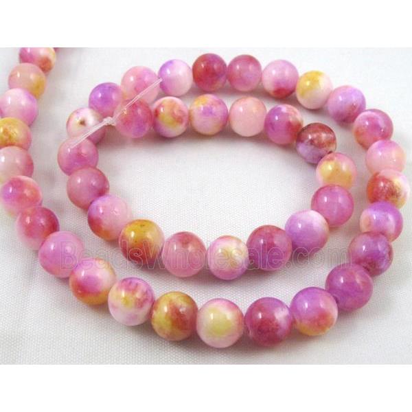 Persia jade bead, round, stabile, colorful