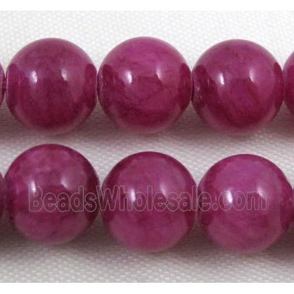 deep hotpink jade beads, round, stabile