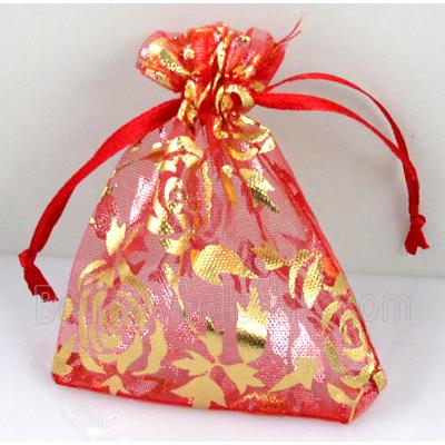 Organza bag, red