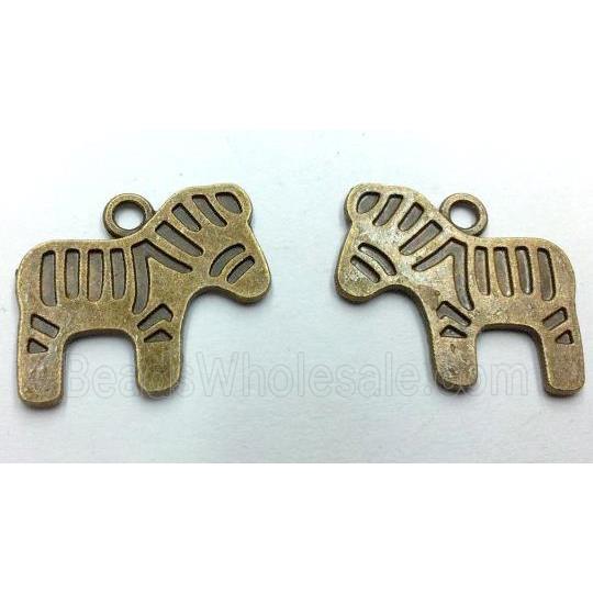Tibetan silver horse pendant, non-nickel, bronze