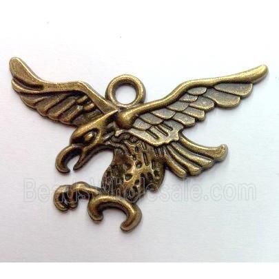 Tibetan silver hawk pendant, non-nickel, bronze
