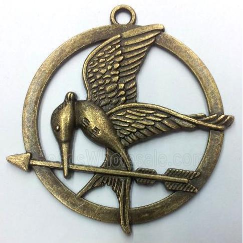 Tibetan silver birds pendant, non-nickel, bronze
