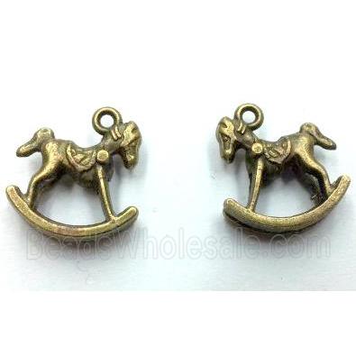 Tibetan silver horse pendant, non-nickel, bronze