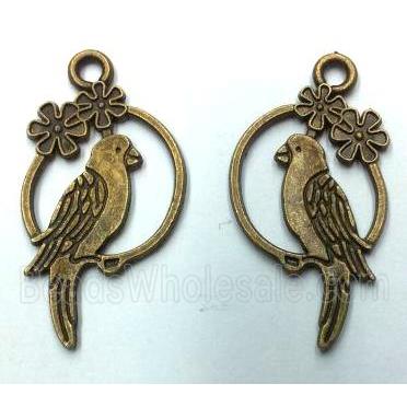 Tibetan silver bird pendant, non-nickel, bronze