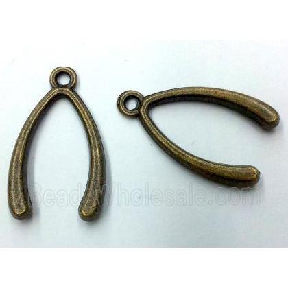tibetan silver wishbone pendant non-nickel, bronze