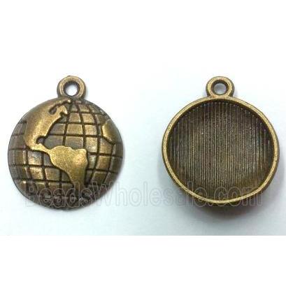 tibetan silver earth pendant non-nickel, bronze