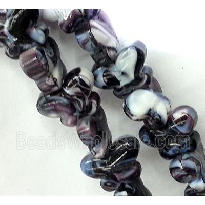 Plated Lampwork glass bead, butterfly