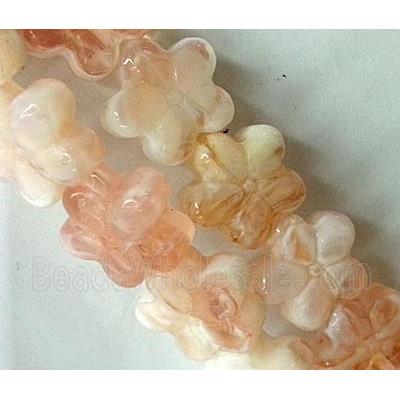 Plated lampwork glass bead, square