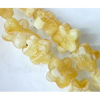 Plated lampwork glass bead, star