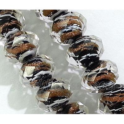lampwork glass bead, faceted wheel, black