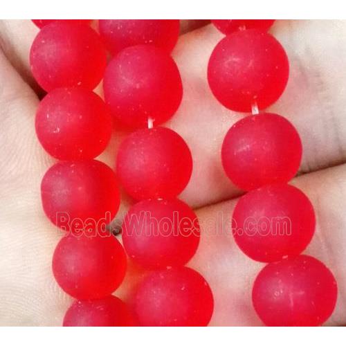 matte lampwork bead, round
