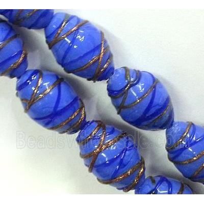 Lampwork Glass bead with goldsand, rice