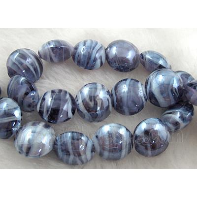 Lampwork glass bead, flat round