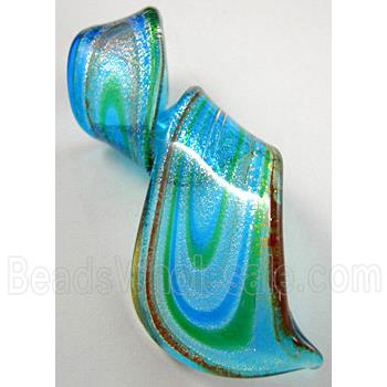 MixColors Lampwork Glass Pendants within Silver Foil