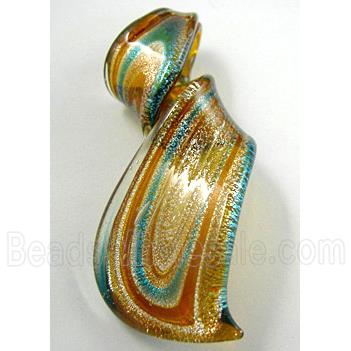 MixColors Lampwork Glass Pendants within Silver Foil