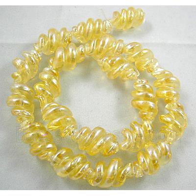 Gold Handmade Plated with Color Twist Lampwork Beads