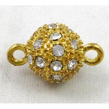Magnetic alloy clasp paved rhinestone