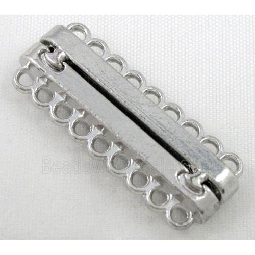 Magnetic alloy connector clasp, platinum plated