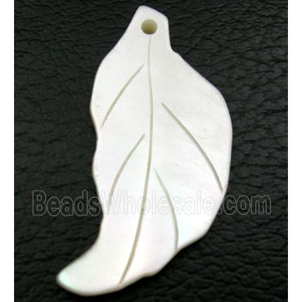 Mother of pearl leaf pendant