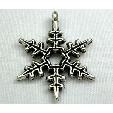 Tibetan Style Zinc Snowflake Antique Silver