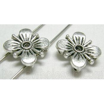 shamrock charms, Tibetan Silver Flower Non-Nickel