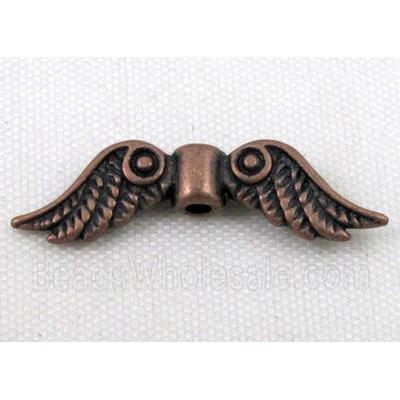 angel wing, Tibetan silver bead non-nickel, antique red copper