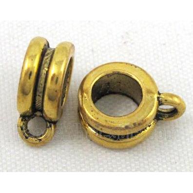 Tibetan silver hanger bail, Non-Nickel, antique gold