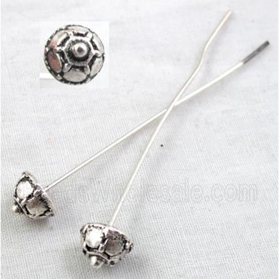 Decorative Head Pin, Tibetan Silver Non-Nickel