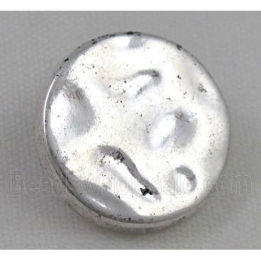 button tibetan silver charms bead, non-nickel