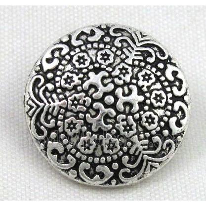 button tibetan silver charms bead, non-nickel