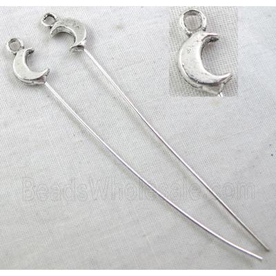Fancy Pin Charm, Tibetan Silver Non-Nickel