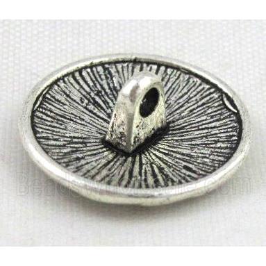 button tibetan silver charms bead, non-nickel