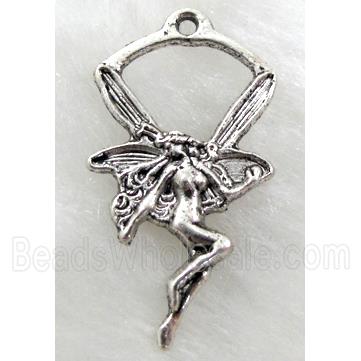 Tinkerbell charm, Tibetan Silver angel Non-Nickel