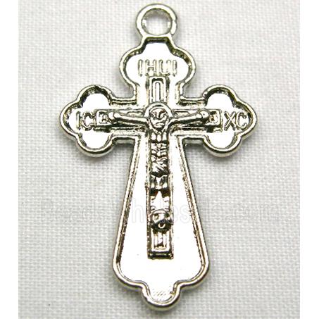 Tibetan Silver Latin Cross non-nickel