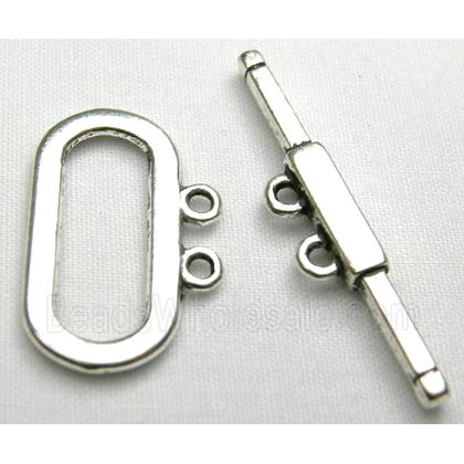 Tibetan Silver toggle clasps non-nickel for Two Strands