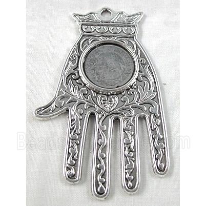 tibetan silver Hamsa Hand Pendant non-nickel