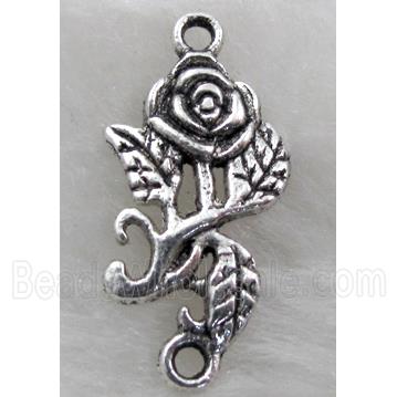 Connector, tibetan silver flower Non-Nickel