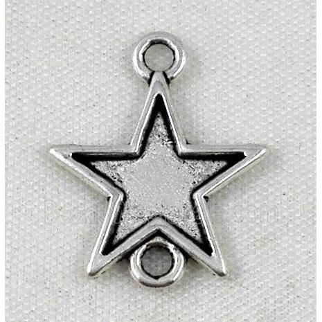 tibetan silver star connector, non-nickel