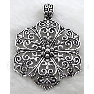 Tibetan Silver Flower pendant Non-Nickel