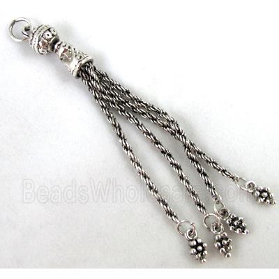 Tibetan Silver tassel pendant Non-Nickel