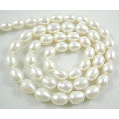 Natural White Freshwater Pearl Beads Rice C-Grade