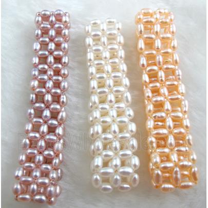 Handcraft Cluster Pearl Bracelet, elastic, Mixed