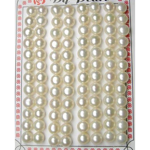 half-drilled Freshwater Pearl Cabochon, white