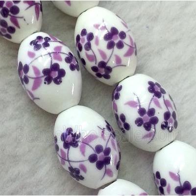 Porcelain barrel beads