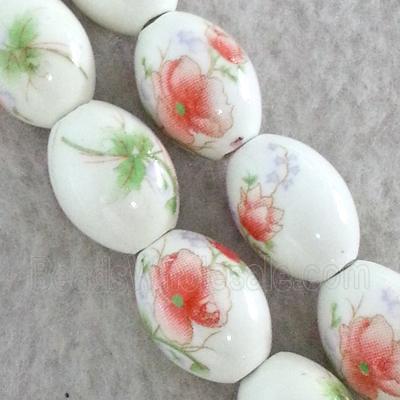 Porcelain barrel beads