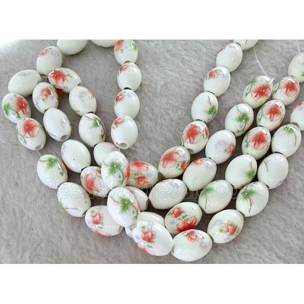 Porcelain barrel beads