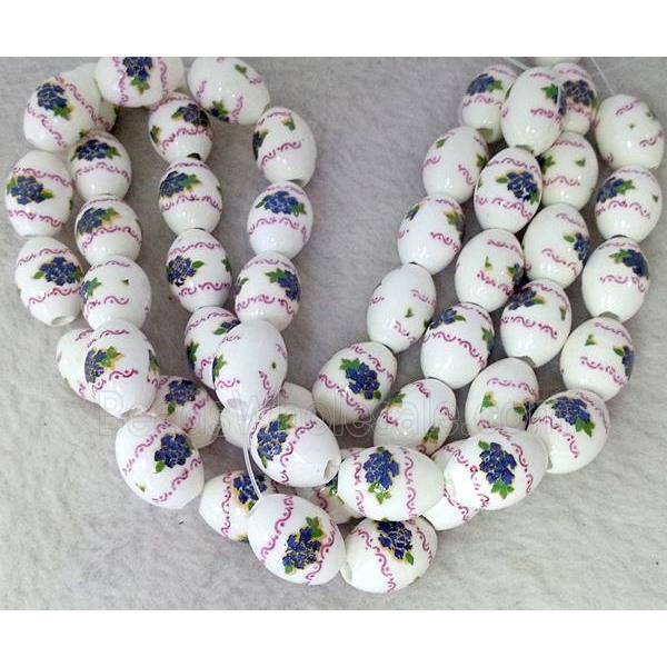 Porcelain barrel beads
